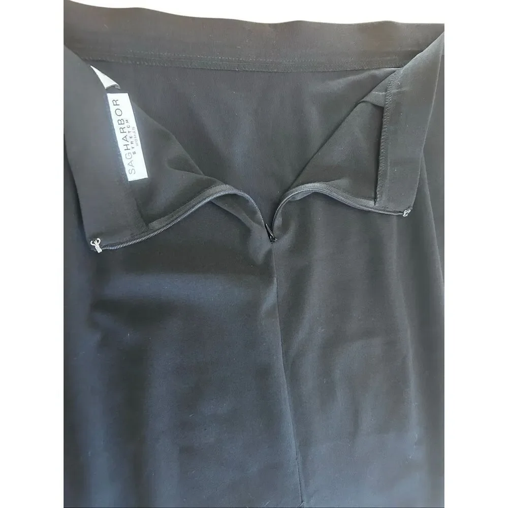 Sag Harbor Stretch Woman Black Pencil Skirt 18W Plus Size Career Work Style